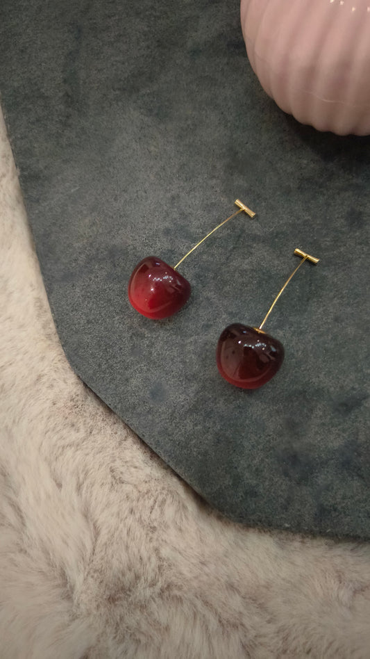 2825 Cute Red Cherry Earrings