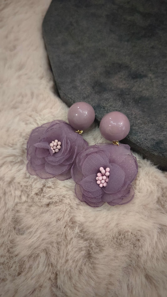 2809 Hawa Purple Floral Earrings