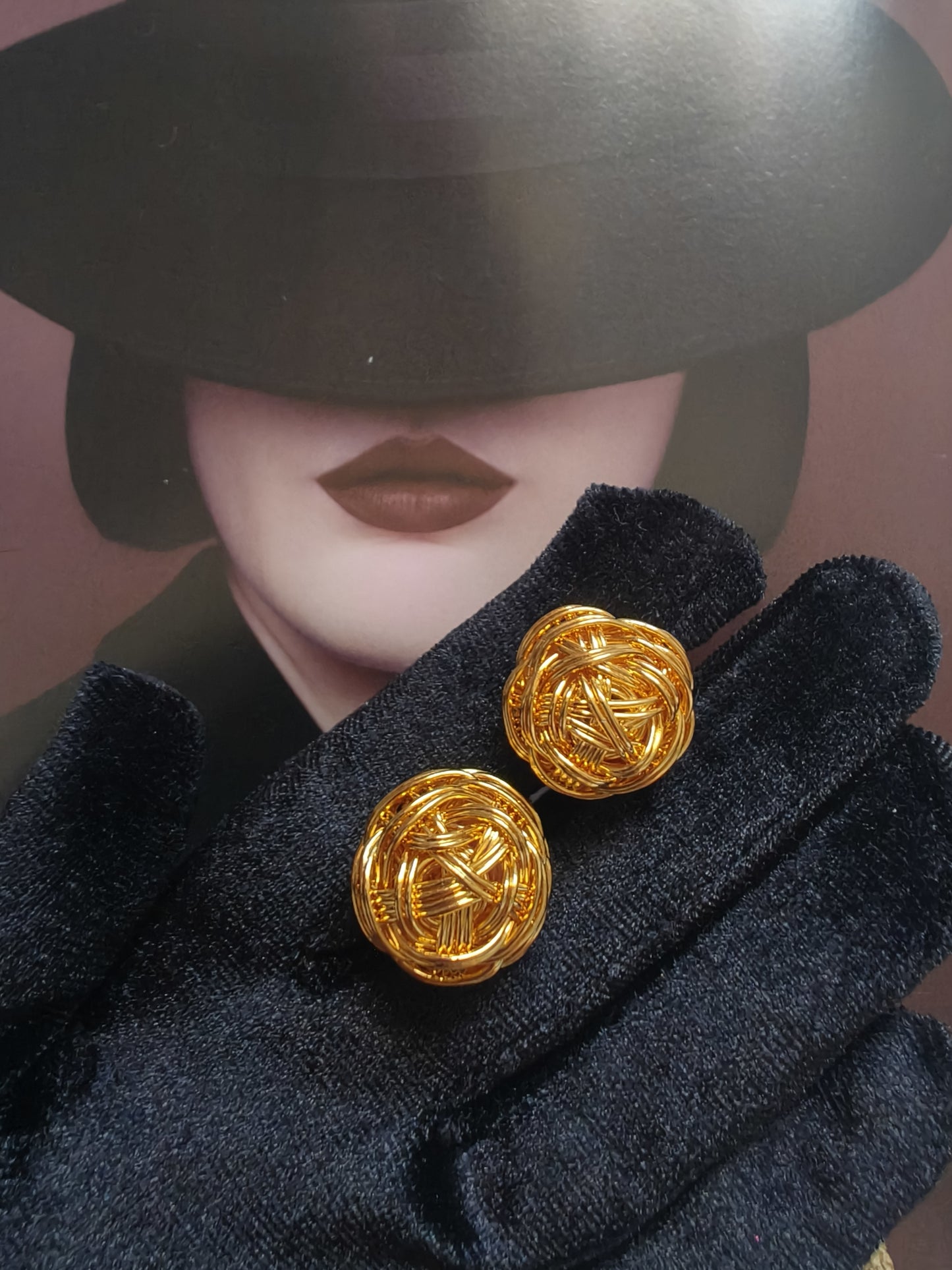 2881 Juliet Retro Brass Earrings